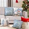Christmas Pillow Covers 18x18 Set of 4, Winter Snowman Joy Snowflake Throw Pillow Covers Let it Snow Xmas Tree Home Decor for Pillow Case Happy Holiday Cushion Case for Sofa Couch